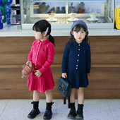 2色经典 麻花针织套装 女童秋新款 Miyababy 英伦绞花毛衣开衫 半身裙