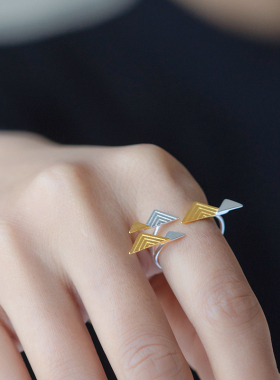 远山丨山海意象纯银开口戒指