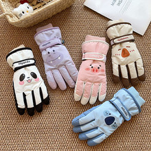 滑雪手套女冬季可爱保暖加绒加厚羽绒棉骑行防风防寒情侣触屏手套