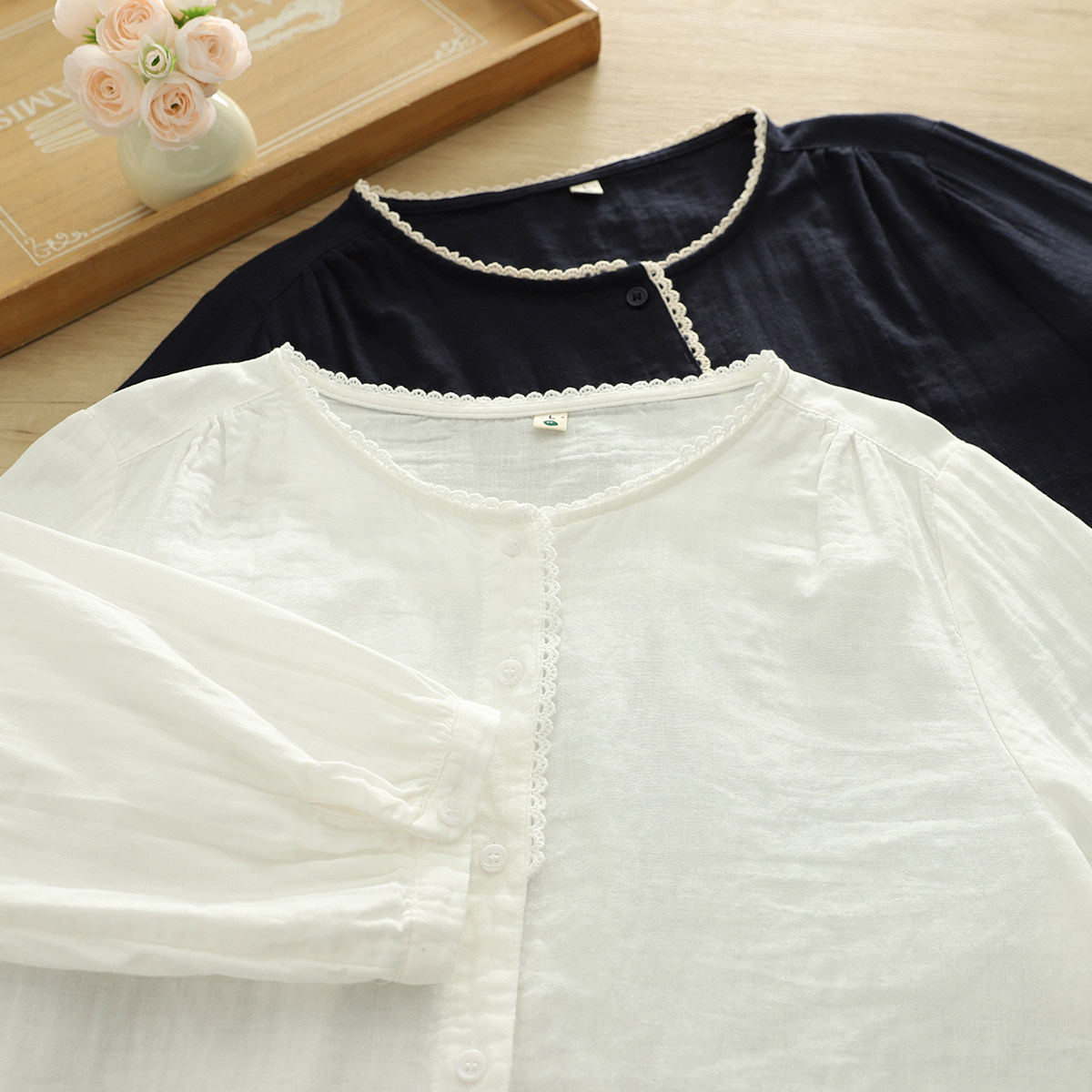 韩版宽松白衬衫女夏季2025年新款短袖白色衬衣双层纱气质百搭上衣