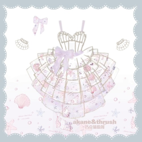 意向金-渐变贝壳-Lolita巧克猫原创连衣裙甜美清新贝壳饼蛋糕裙