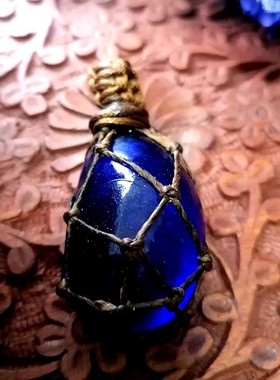 原石手工编织腊绳吊坠