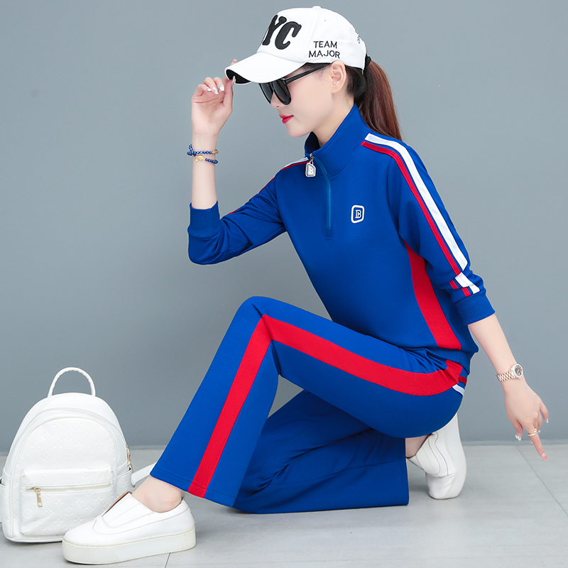 2025秋冬季新款佳木斯长袖广场舞套装妈妈表演运动服装加厚两件套