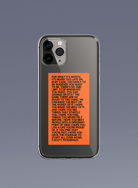 原创iPhone12Pro苹果11mini手机壳MAX光面Xs全包边保护套R透明橘