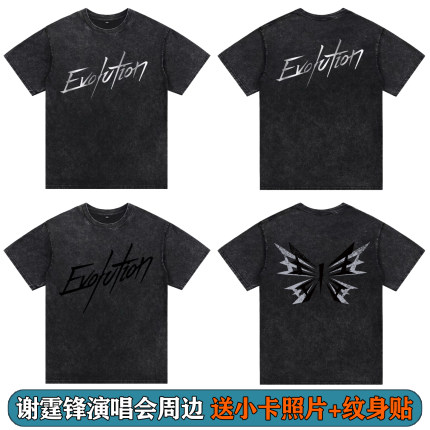 谢霆锋Evolution进化演唱会摇滚蝴蝶深圳同款周边短袖水洗T恤衣服