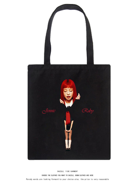 金智妮Jennie同款专辑ruby周边帆布包时尚单肩包应援手提购物袋