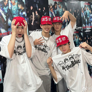 Lngshot朴宰范同款周边短袖T恤打歌服纯棉男女宽松半袖体恤上衣潮