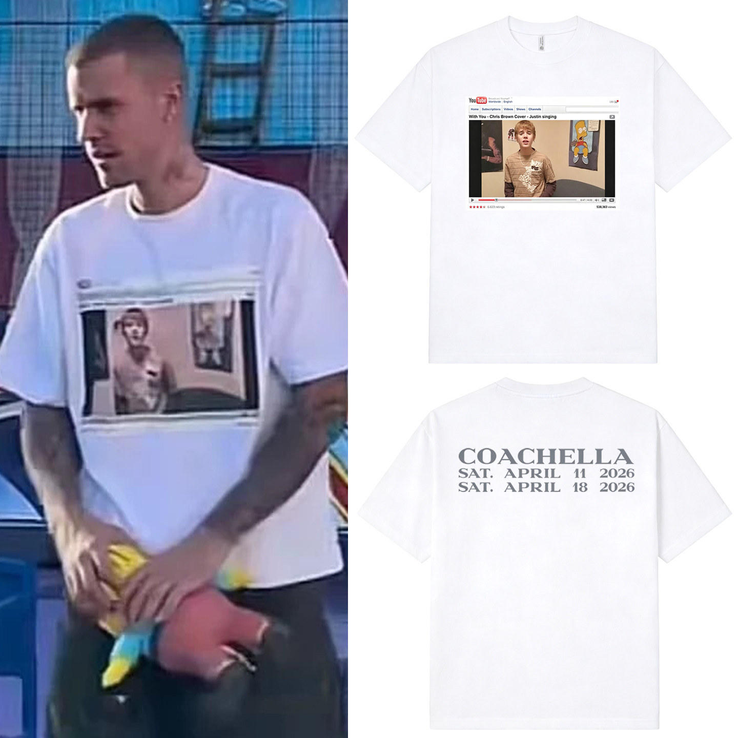 贾斯汀比伯Justin Bieber同款周边短袖T恤重磅纯棉应援物上衣服夏