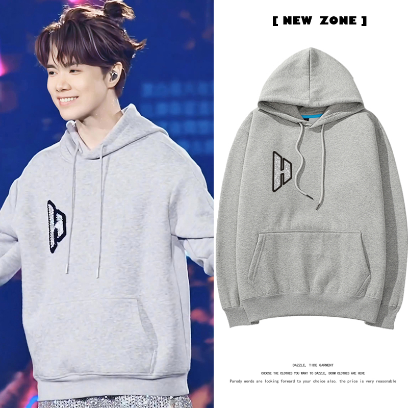 张敬轩演唱会同款灰色卫衣男外套