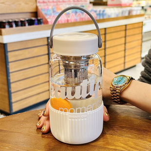 2025网红爆款水杯新款高颜值高硼硅大容量玻璃杯茶水分离泡茶杯子