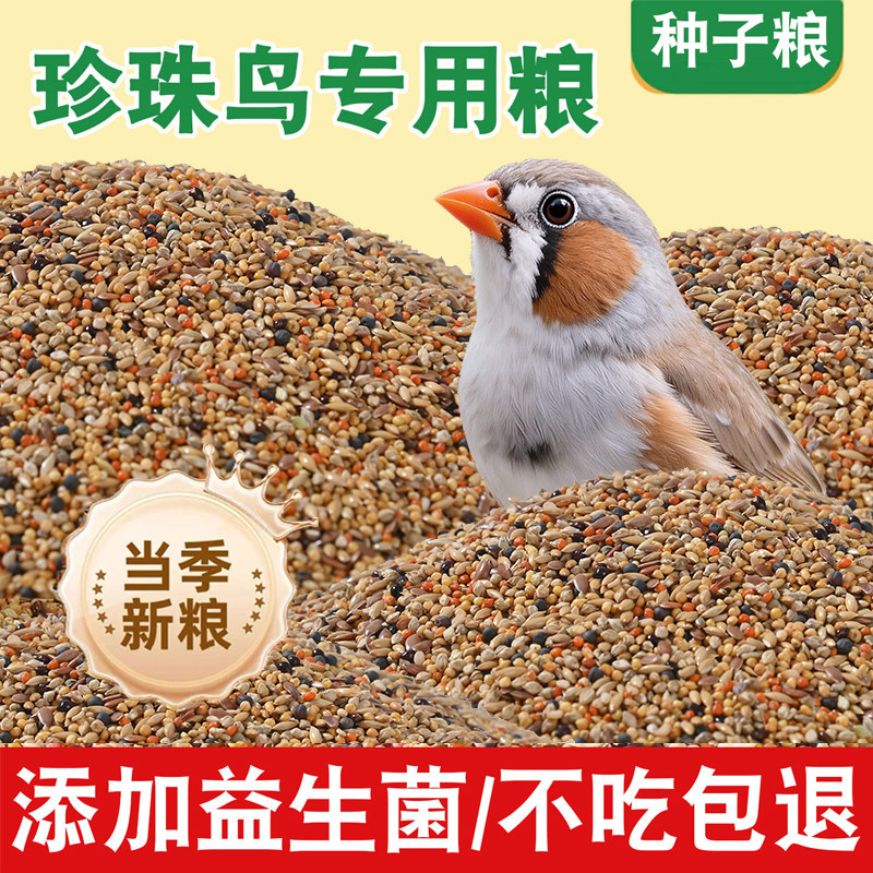 珍珠鸟专用粮下蛋小鸟食饲料新黄谷子带壳蛋小米零食文鸟吃的食物
