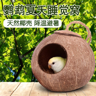 通用椰子壳草窝虎皮牡丹玄凤鸟屋子 鹦鹉夏天睡觉窝椰壳窝鸟窝四季