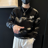 泰山印花刺绣卫衣男潮牌社会小伙高级感痞帅外套B323/WY13/P65，男装卫衣，星座301C（原B323）