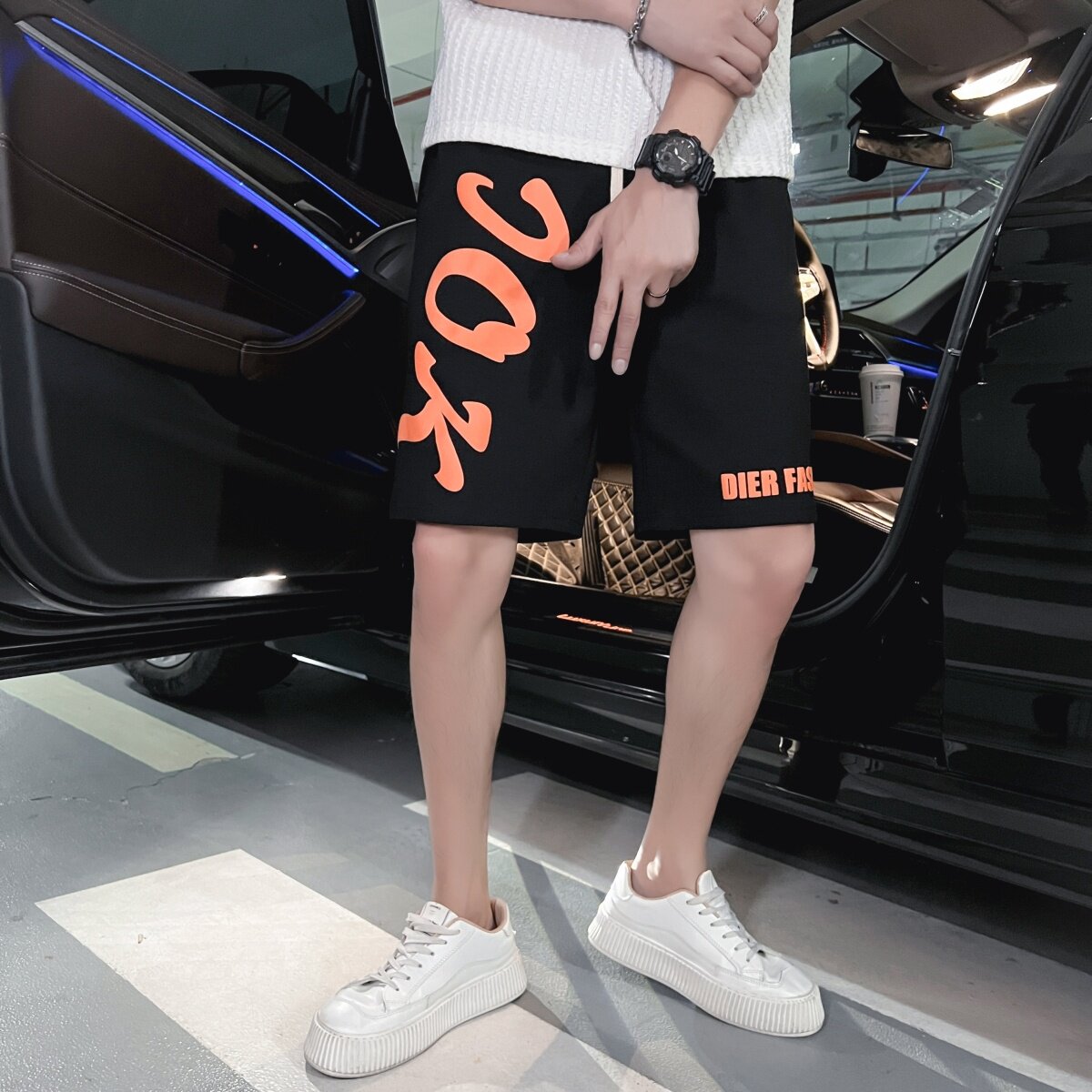 社会小伙休闲短裤男运动字母印花抖音直播B323/DK06/P45图片