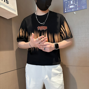 B323-DT73-P48控68社会小伙短袖T恤男店主风痞帅流行百搭半袖衣服图片