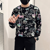 社会小伙卫衣男加绒印花B323-WY18R常规P58控78加绒P68控88，男装卫衣，星座301C（原B323）
