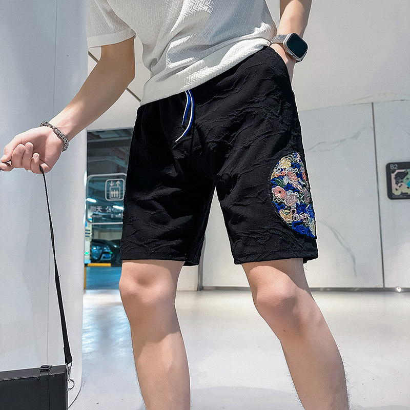 B323-DK17-P48控68社会小伙店主风潮流百搭风休闲短裤五分裤,男装牛仔裤,星座301C（原B323）