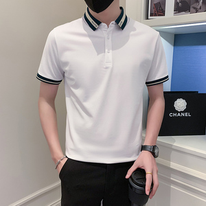 社会小伙短袖polo衫男修身潮流时尚抖音PL03/特P48控68图片