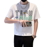 男士短袖T恤潮牌社会小伙时尚圆领字母印花B323-DT08-P45控65，男装T恤，星座301C（原B323）