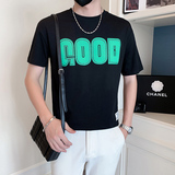 2025新款潮牌社会小伙短袖T恤good字母印花B323-DT01-特P38控58，男装T恤，星座301C（原B323）