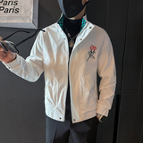 网红外套男潮牌高级感玫瑰花刺绣社会小伙夹克B323-JK02-P88，男装夹克，星座301C（原B323）