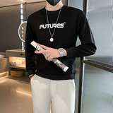 网红精神社会小伙卫衣男长袖2025新款修身字母印花两色WY06-P53，男装卫衣，星座301C（原B323）