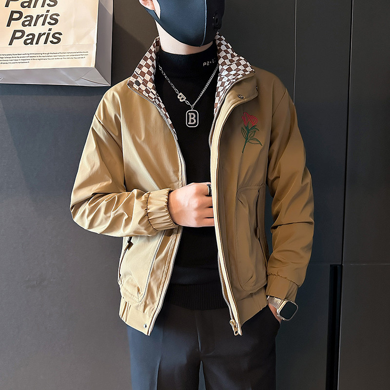 网红外套男潮牌高级感玫瑰花刺绣社会小伙夹克B323-JK02-P88,男装夹克,星座301C（原B323）