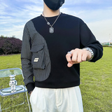 条纹拼接真口袋卫衣男设计感潮牌社会小伙长袖外套B323/WY09A/P58，女装短外套，星座301C（原B323）