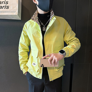 春秋款刺绣外套男高级感修身社会小伙网红夹克B323-JK03-P88图片