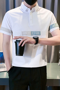 短袖polo衫男潮牌痞帅高级感拼接男装衣服社会B323/PL12/特P58图片
