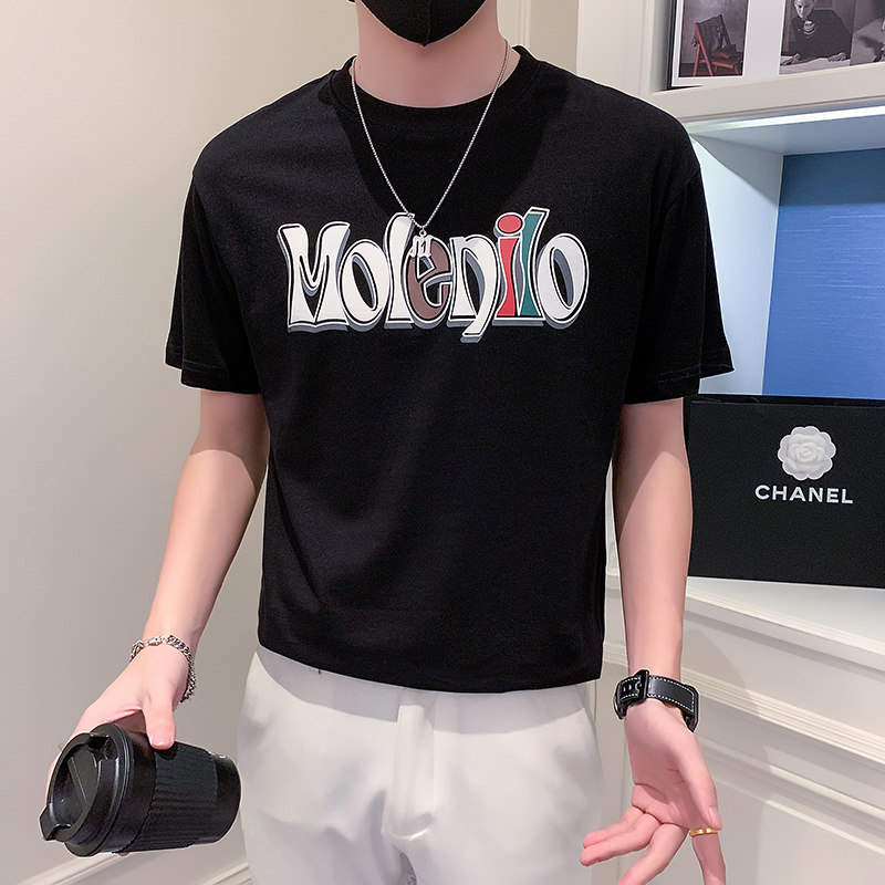 社会小伙短袖T恤男潮牌印花圆领时尚DT12/P45控65,男装T恤,星座301C（原B323）