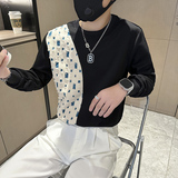 社会小伙卫衣外套男潮牌破洞格子拼接设计感长袖B323/WY22/P58，女装短外套，星座301C（原B323）