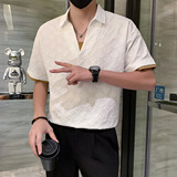假两件短袖t恤POLO衫男潮牌高级感拼接提花社会小伙PL15/特P45，男装Polo衫，星座301C（原B323）