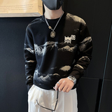 泰山印花刺绣卫衣男潮牌社会小伙高级感痞帅外套B323/WY13/P65，女装短外套，星座301C（原B323）