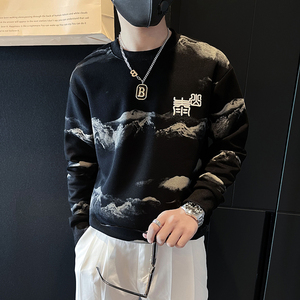 泰山印花刺绣卫衣男潮牌社会小伙高级感痞帅外套B323/WY13/P65图片