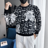 男士毛衣2023新款小熊图案个性社会小伙针织衫三色M09-P58控78，男装针织衫/毛衣，星座301C（原B323）