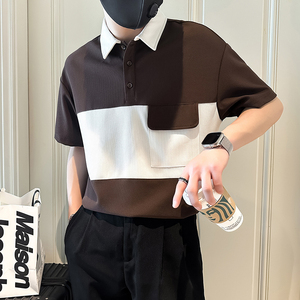 B323-PL21-P55控75短袖男Polo衫社会小伙店主风夏季新款高级感图片