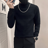 高支高密抖音社会小伙毛衣男半高领提花针织衫B323-M36-P78控108，男装针织衫/毛衣，星座301C（原B323）