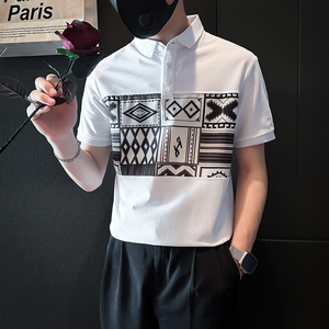 B323-PL20-P55控75短袖男POLO衫社会小伙店主风夏季新款高级感图片
