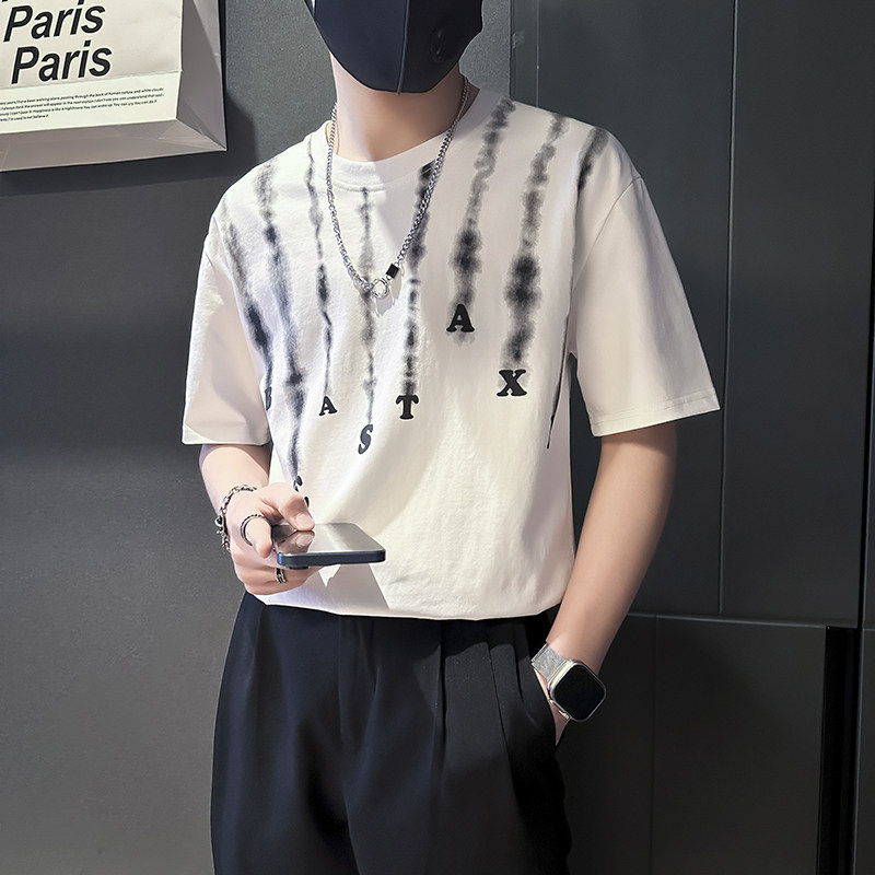 夏季男士t恤短袖暗黑系高街美式社会小伙店主风B323-DT39-P48控68图片