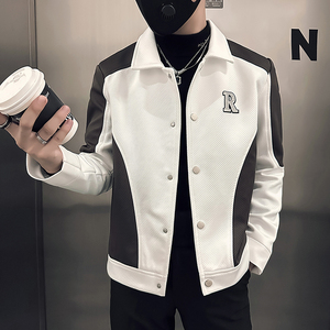 高品质有垫肩社会小伙外套男高级感痞帅夹克B323-JK09-P88控128图片