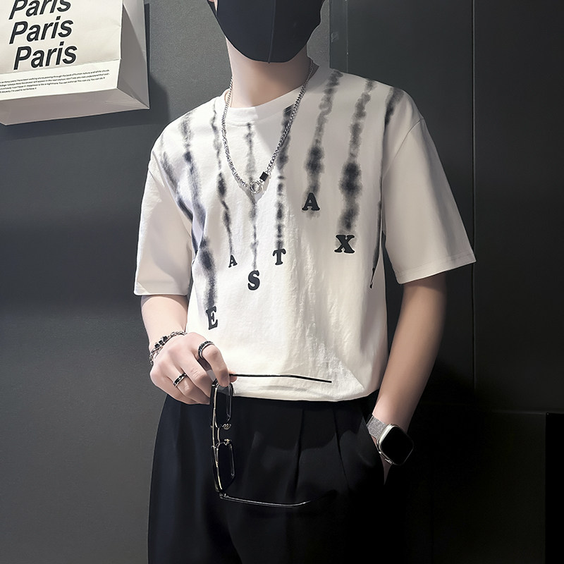 夏季男士t恤短袖暗黑系高街美式社会小伙店主风B323-DT39-P48控68,男装T恤,星座301C（原B323）