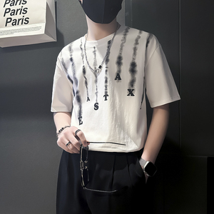 夏季男士t恤短袖暗黑系高街美式社会小伙店主风B323-DT39-P48控68图片
