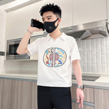 B323-PL22A-P55控75社会小伙短袖polo衫男潮牌翻领痞帅风T恤，男装T恤，星座301C（原B323）