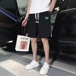 休闲短裤男爱心图案社会小伙抖音直播五分裤B323/DK05/P45