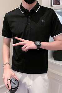 社会小伙短袖polo衫男宇航员浮雕图案PL04/P55控75图片