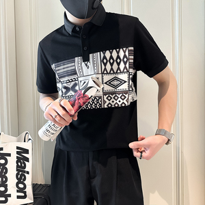 B323-PL20-P55控75短袖男POLO衫社会小伙店主风夏季新款高级感图片