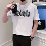 社会小伙短袖T恤男潮牌印花圆领时尚DT12/P45控65，男装T恤，星座301C（原B323）