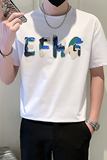 男士短袖T恤潮牌社会小伙时尚圆领印花上衣B323-DT04-特P38控58，男装T恤，星座301C（原B323）