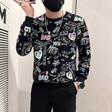 社会小伙卫衣男加绒印花B323-WY18R常规P58控78加绒P68控88，男装卫衣，星座301C（原B323）